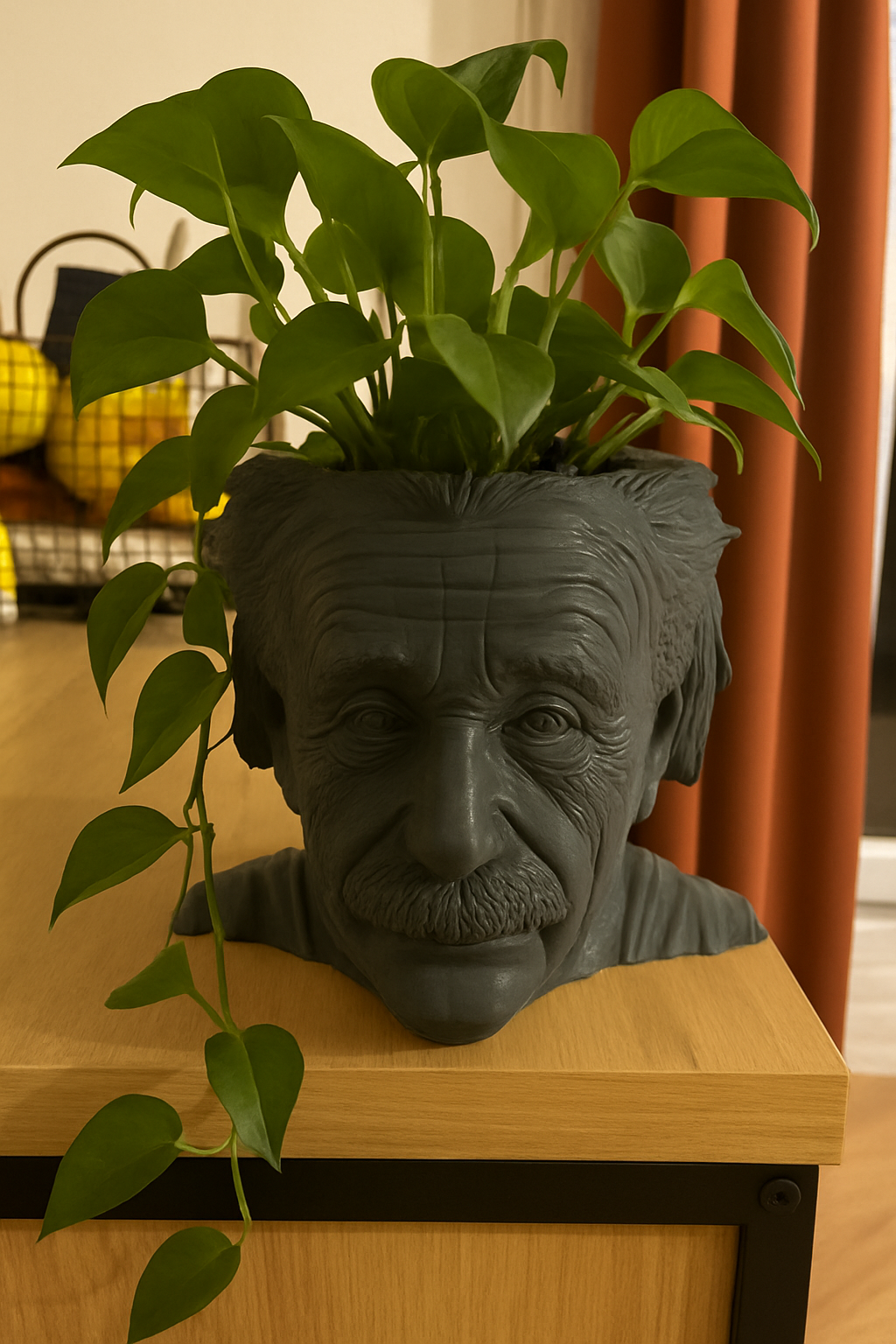3D 🧠 Pot de fleur 3D – Visage d’Albert Einstein – Édition scientifique
